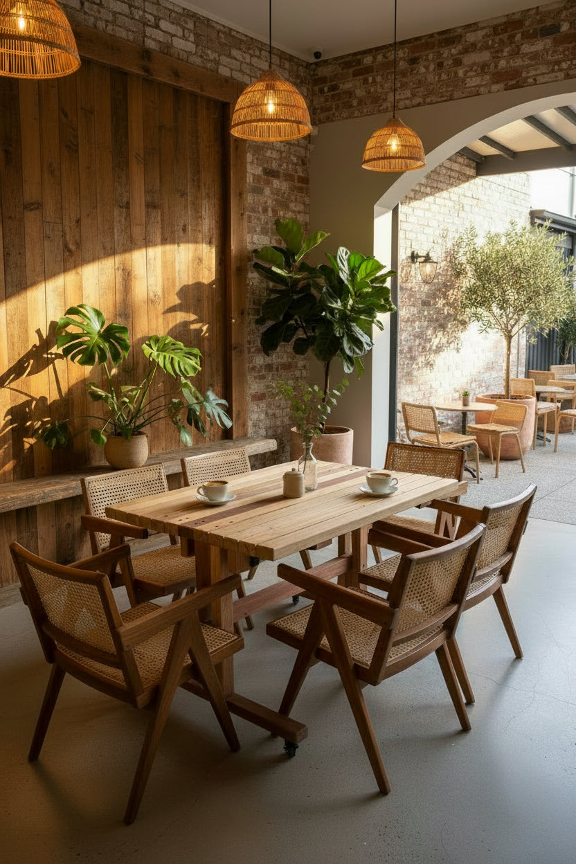Custom outdoor/indoor cafe style dining table