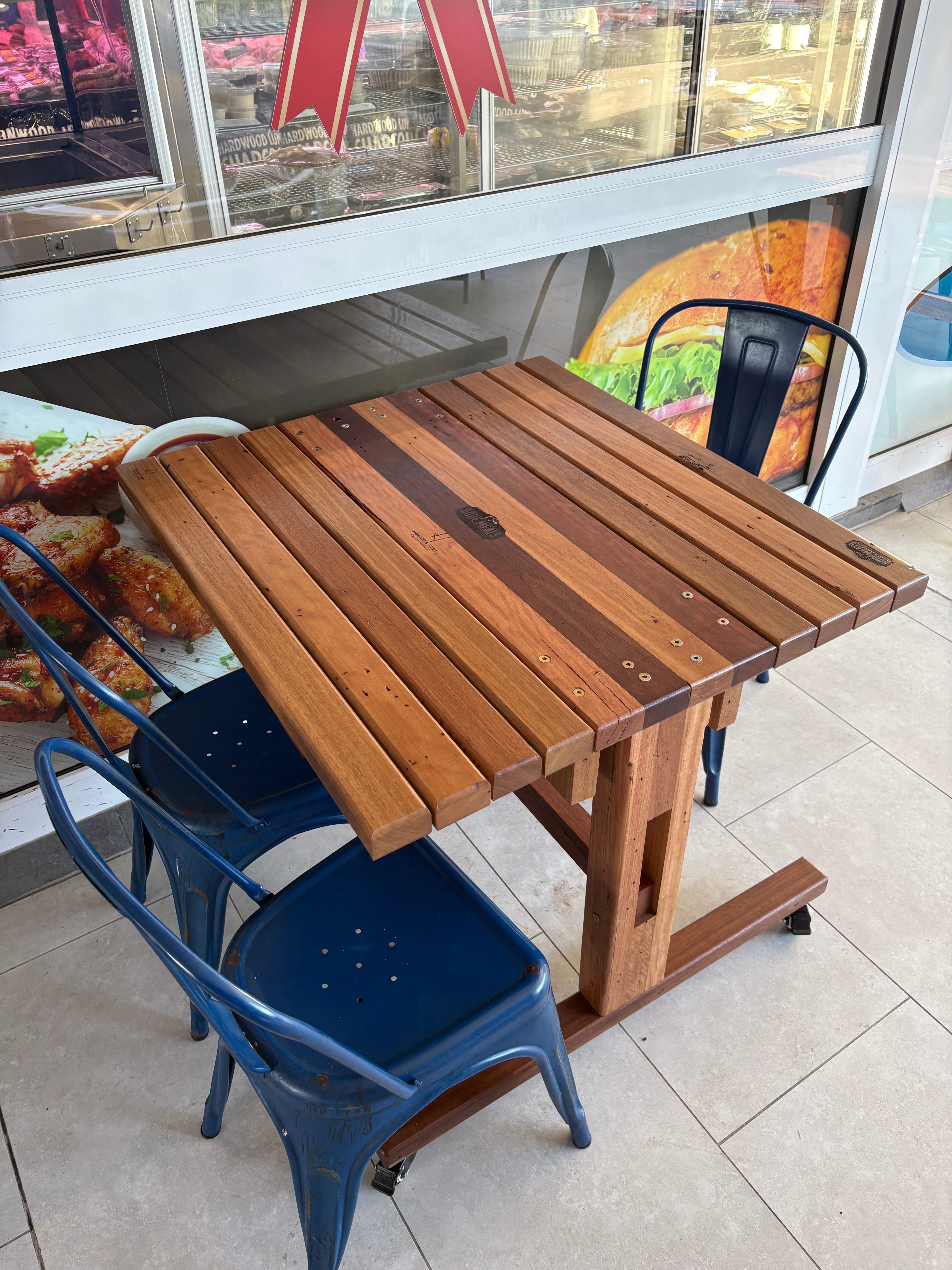 Custom outdoor/indoor cafe style dining table