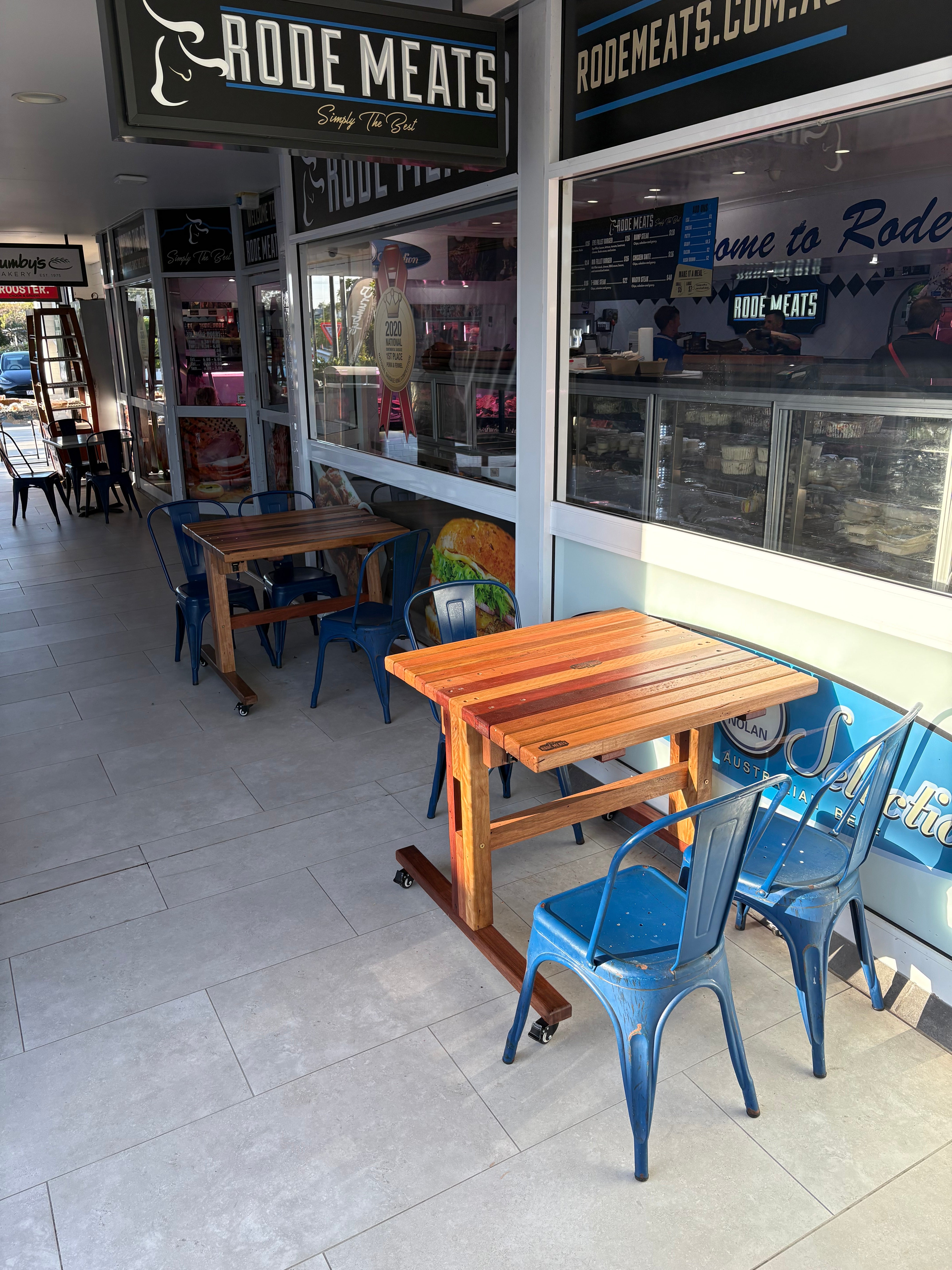 Custom outdoor/indoor cafe style dining table
