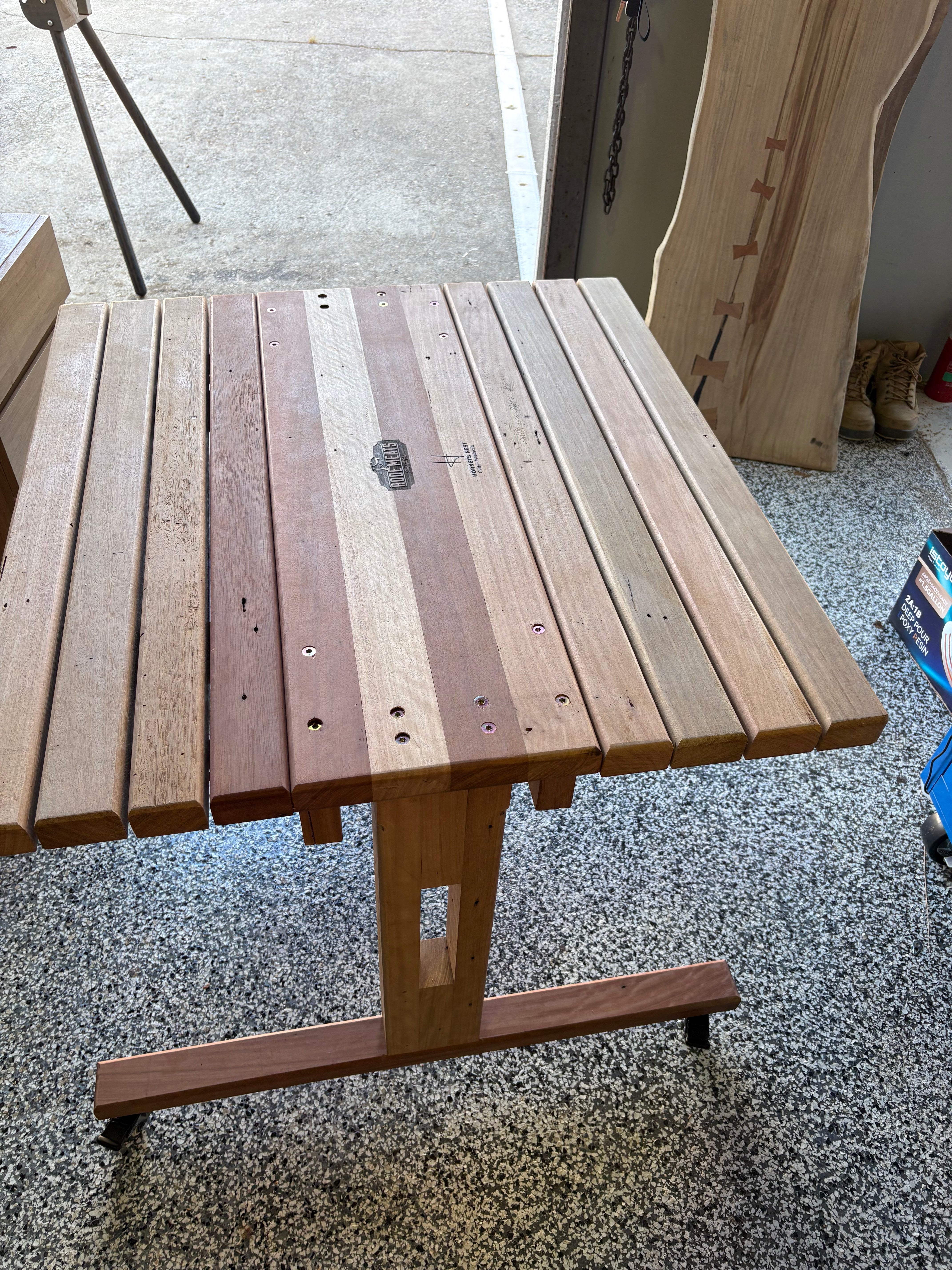 Custom outdoor/indoor cafe style dining table